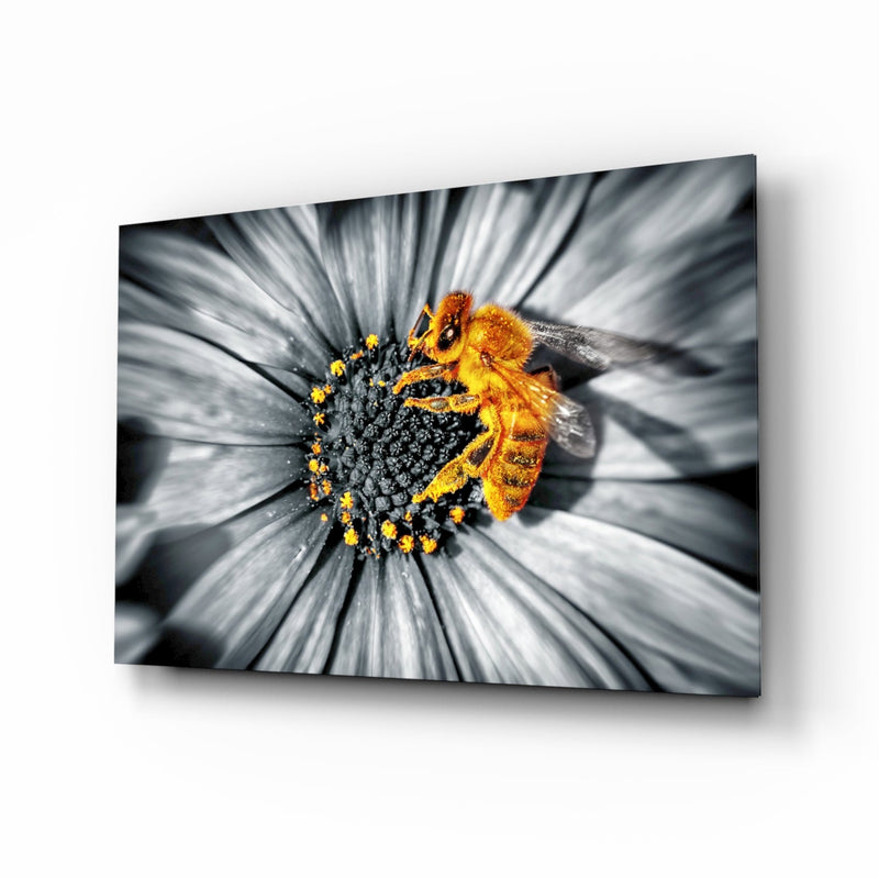Honey Bee Glass Wall Art