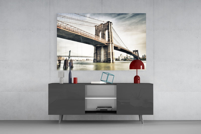 Brooklyn Bridge Glass Wall Art