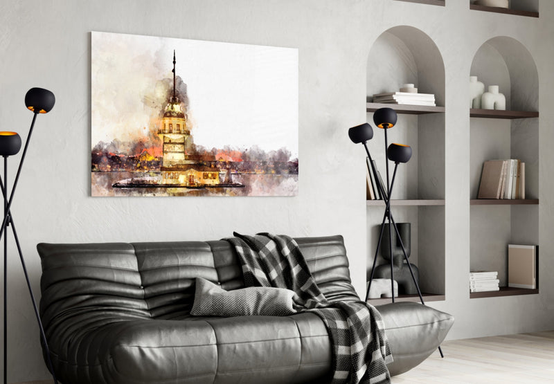 Maiden's Tower Glass Wall Art