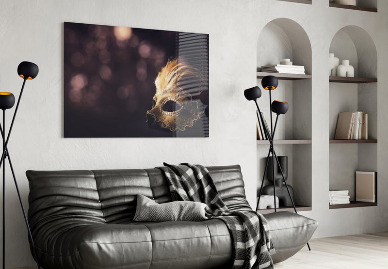Venetian Mask Glass Wall Art