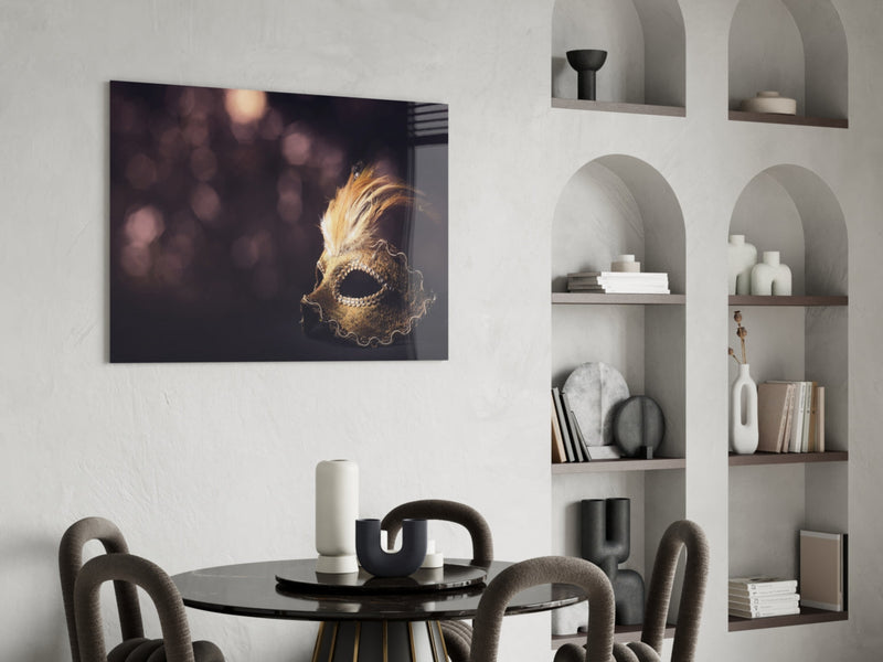 Venetian Mask Glass Wall Art