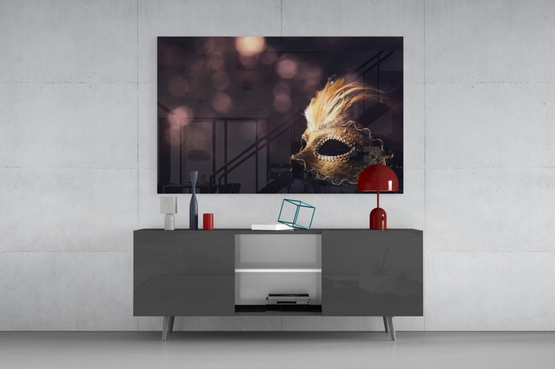 Venetian Mask Glass Wall Art