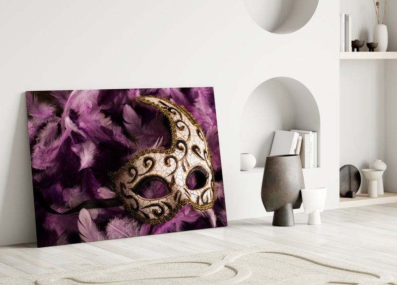 Venetian Mask Glass Wall Art