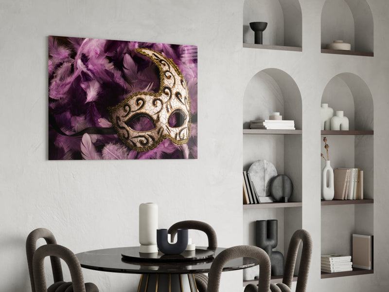Venetian Mask Glass Wall Art