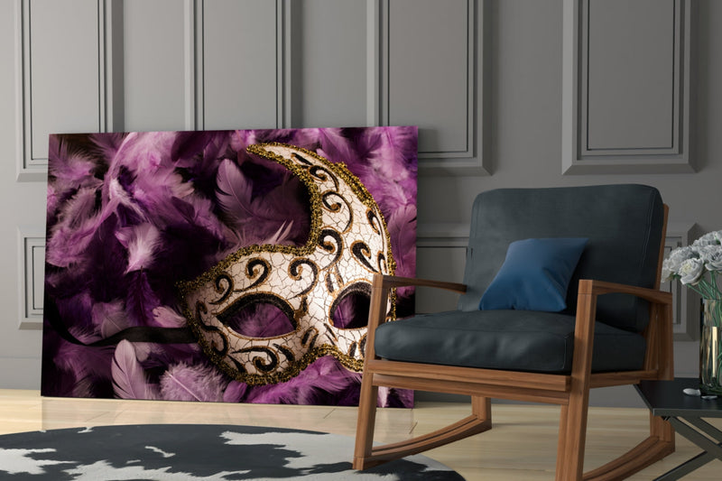 Venetian Mask Glass Wall Art