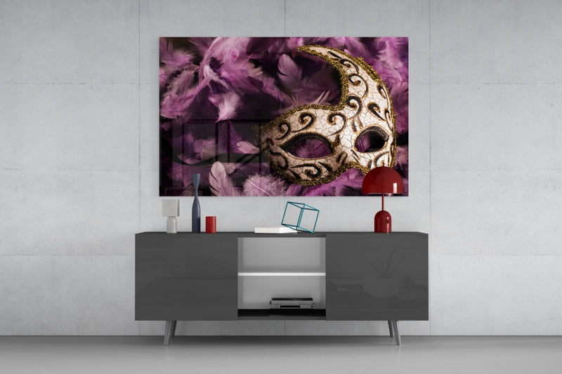 Venetian Mask Glass Wall Art