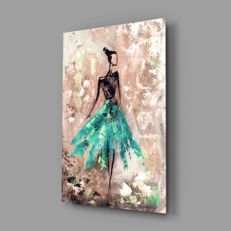 Female (Green) Glass Wall Art