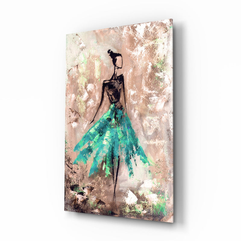Female (Green) Glass Wall Art