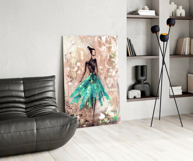 Female (Green) Glass Wall Art