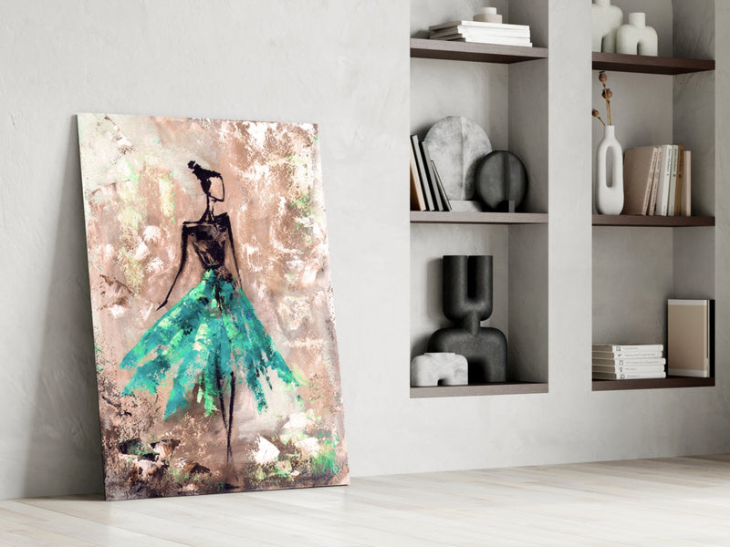 Female (Green) Glass Wall Art