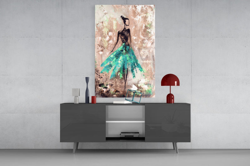 Female (Green) Glass Wall Art