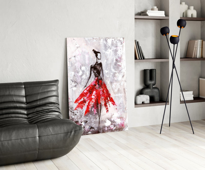 Female (Red) Glass Wall Art