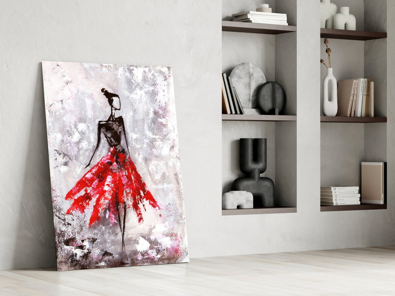 Female (Red) Glass Wall Art