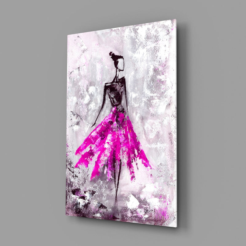 Woman (Pink) Glass Wall Art