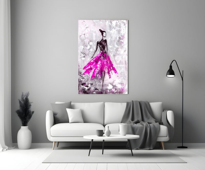Woman (Pink) Glass Wall Art