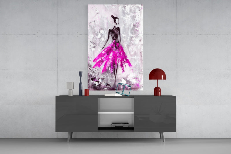 Woman (Pink) Glass Wall Art