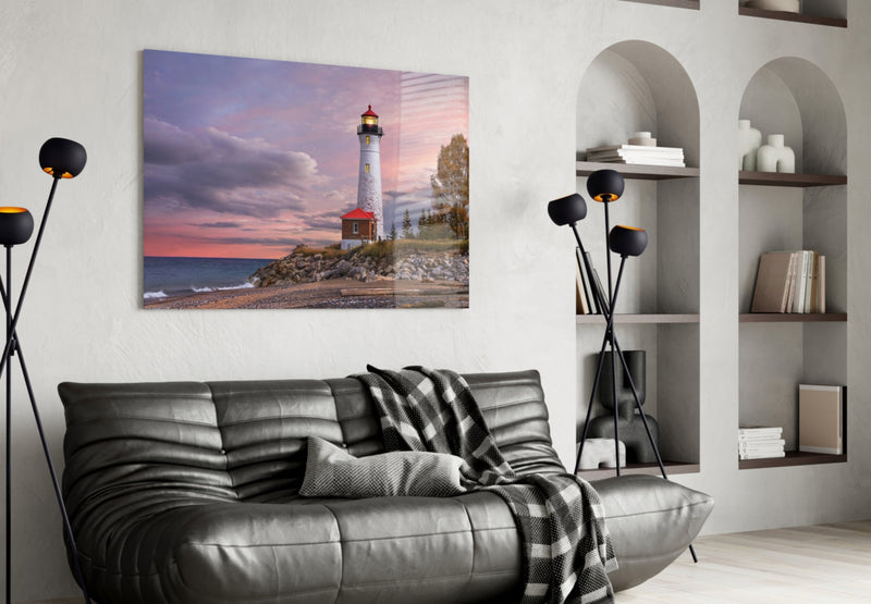 Lighthouse Glass Wall Art