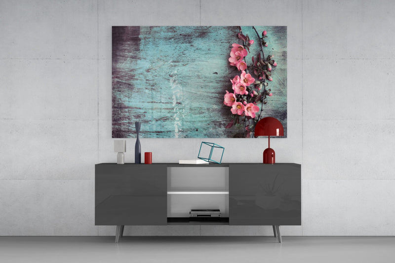 Pastel Flower Glass Wall Art