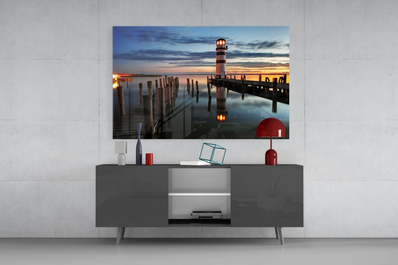 Lighthouse Glass Wall Art