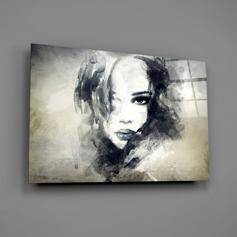 Woman Portrait Glass Wall Art