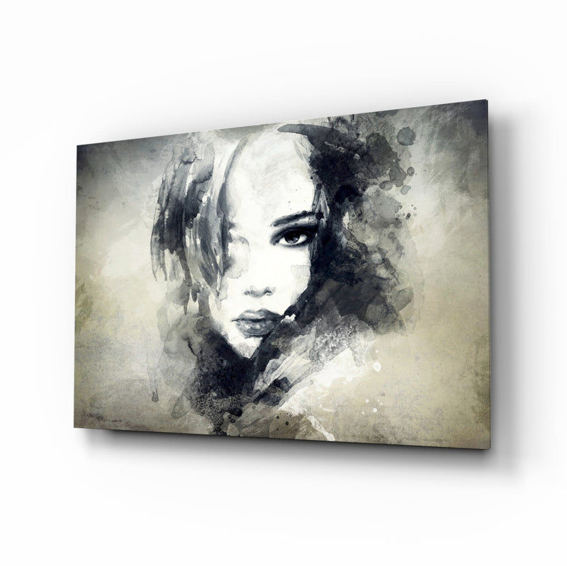 Woman Portrait Glass Wall Art