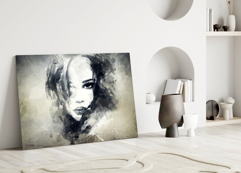 Woman Portrait Glass Wall Art