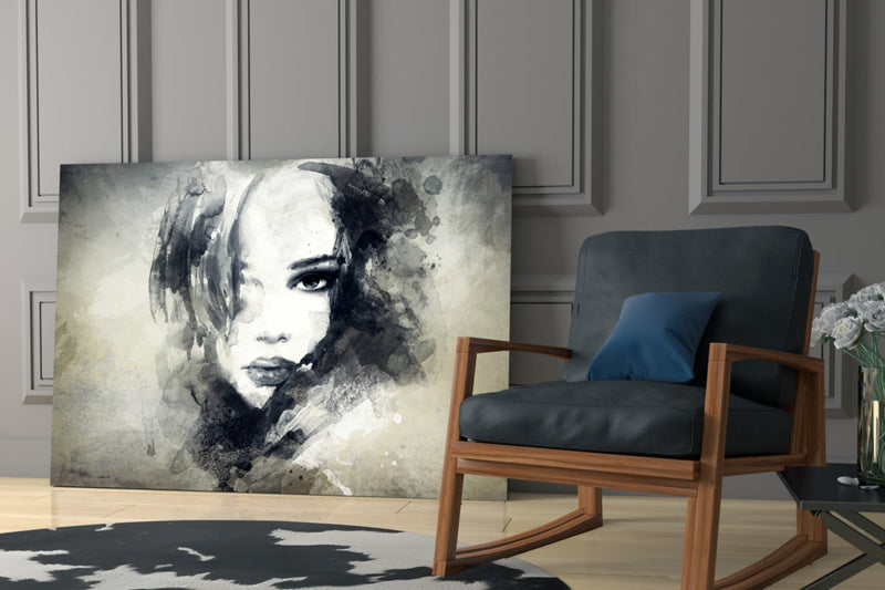 Woman Portrait Glass Wall Art