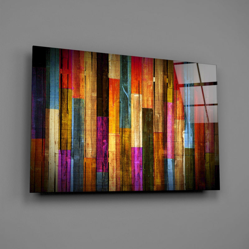 Painted Wood Glass Wall Art