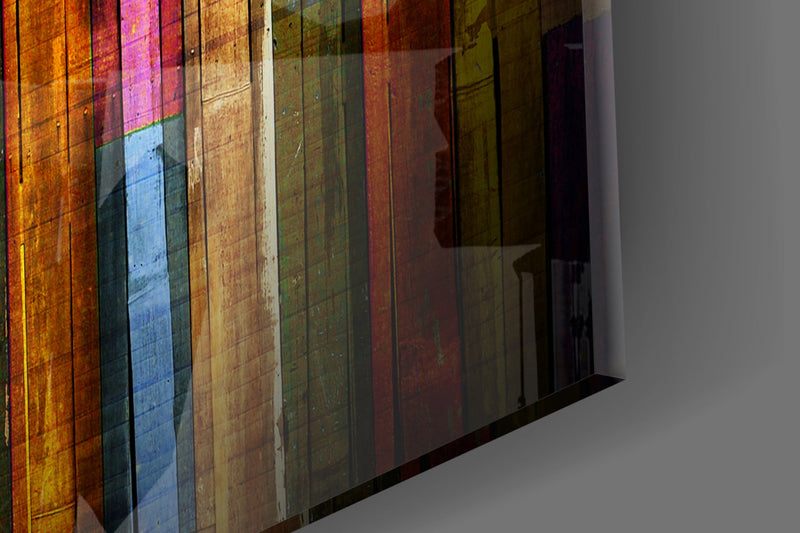 Painted Wood Glass Wall Art