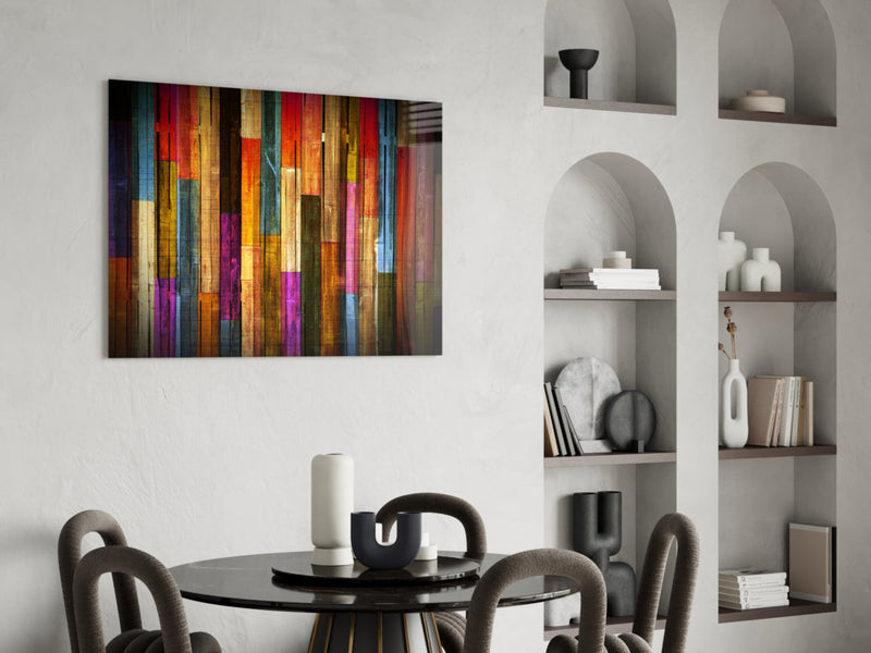 Painted Wood Glass Wall Art