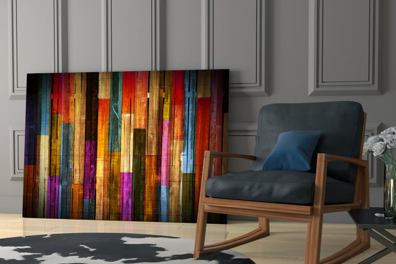 Painted Wood Glass Wall Art