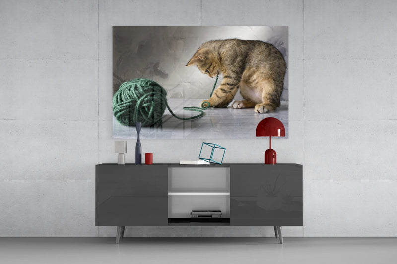 Cat Glass Wall Art