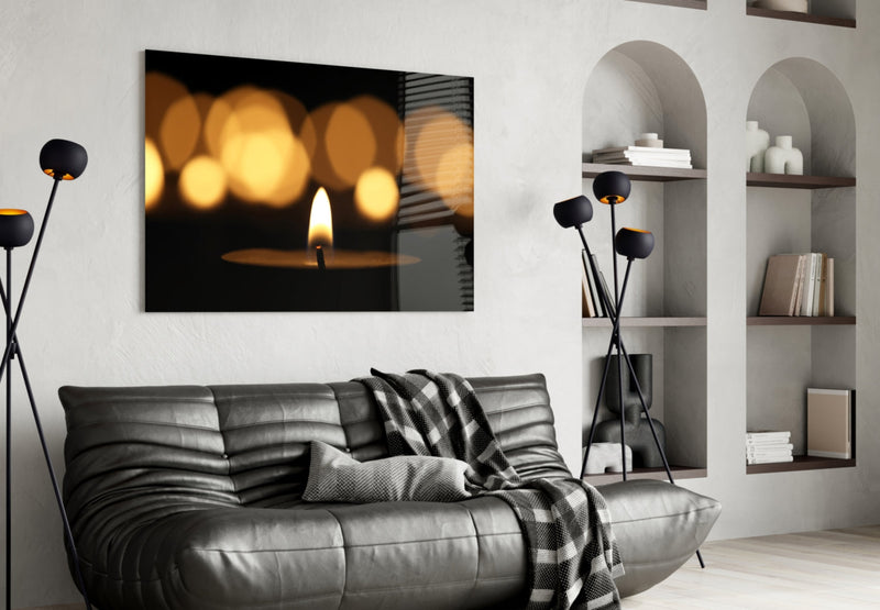 Candle Glass Wall Art