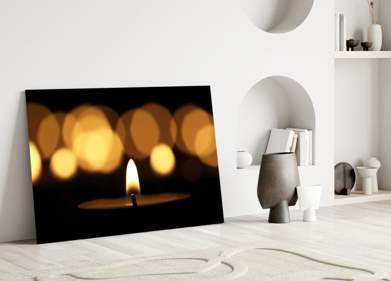 Candle Glass Wall Art