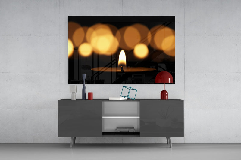 Candle Glass Wall Art