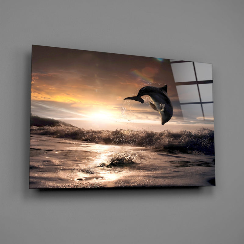 Dolphin Glass Wall Art