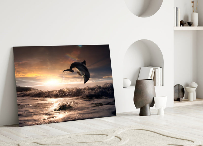 Dolphin Glass Wall Art