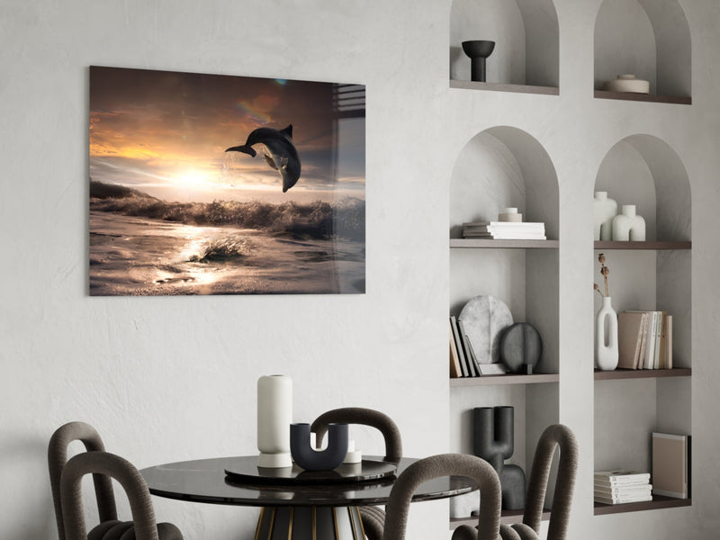 Dolphin Glass Wall Art