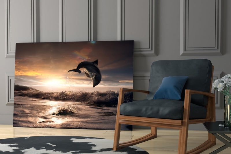 Dolphin Glass Wall Art