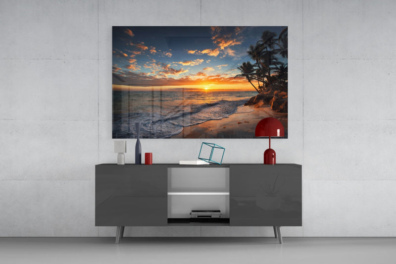 Palm Trees Glass Wall Art