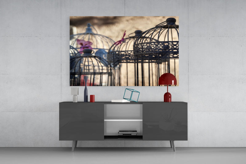 Birdcage Glass Wall Art