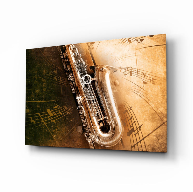 Music (Saxophone) Glass Wall Art