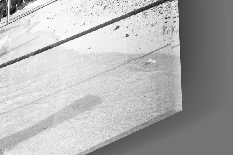 Boats on the Beach Glass Wall Art