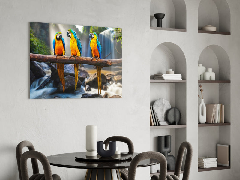 Parrots Glass Wall Art