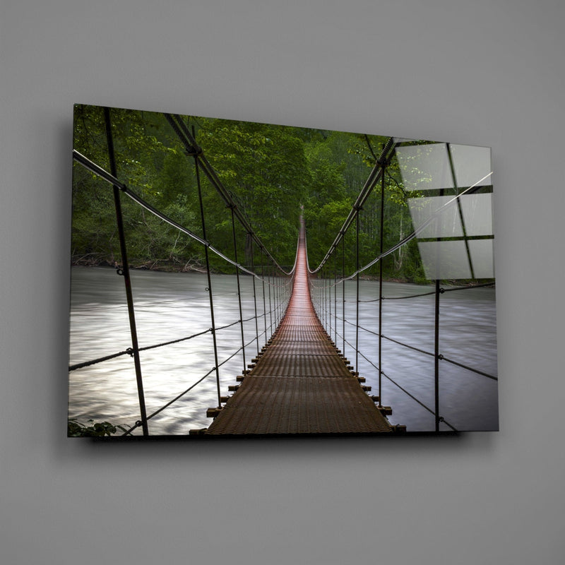 Suspension Bridge Glass Wall Art