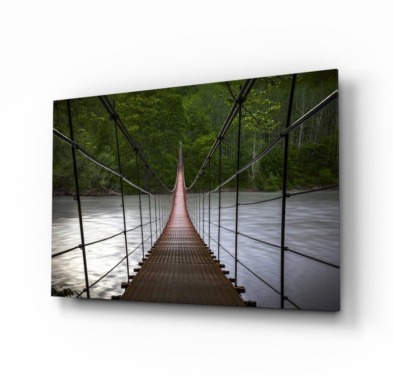 Suspension Bridge Glass Wall Art