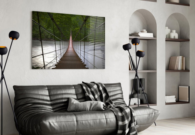 Suspension Bridge Glass Wall Art