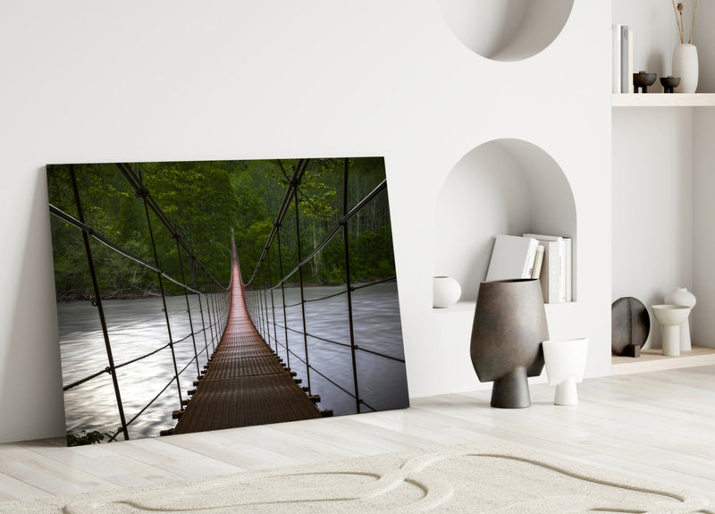 Suspension Bridge Glass Wall Art