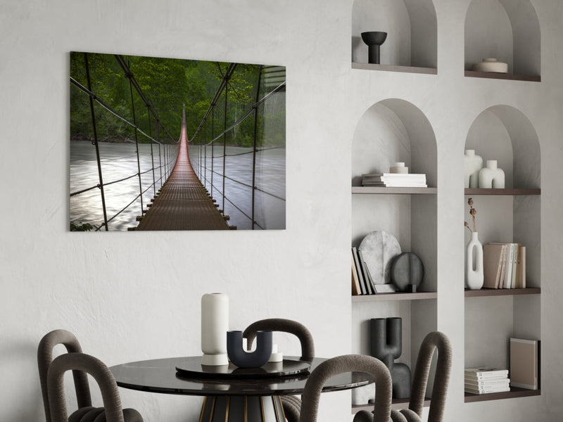 Suspension Bridge Glass Wall Art