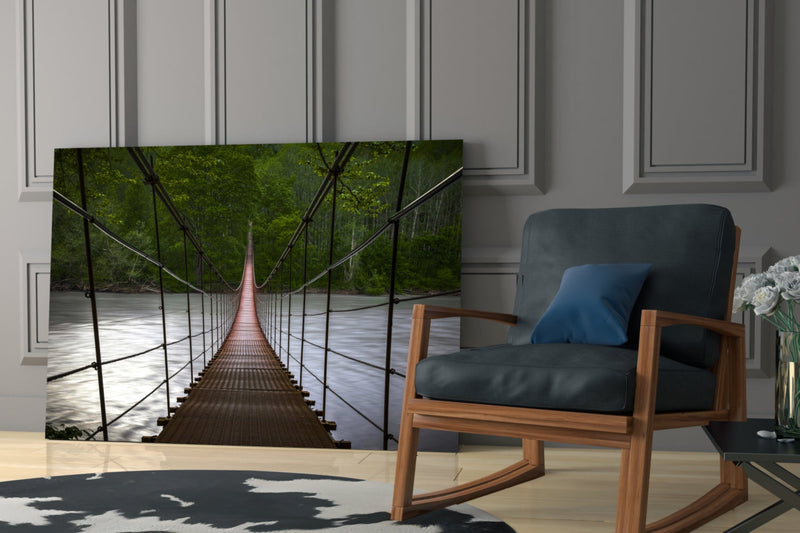 Suspension Bridge Glass Wall Art
